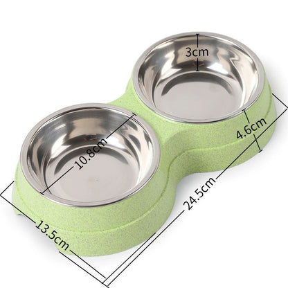 Double bols pour animaux de compagnie, distributeur d'eau et de nourriture pour chiens, en acier inoxydable, plat à boire pour animaux de compagnie, fournitures d'alimentation pour chat et chiot, accessoires pour petits chiens