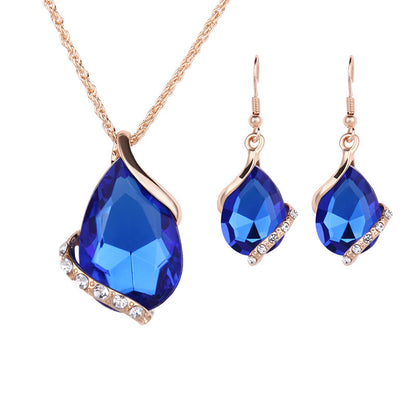 Elegant Water Drop Necklace Earring Set - High-Quality Jewelry