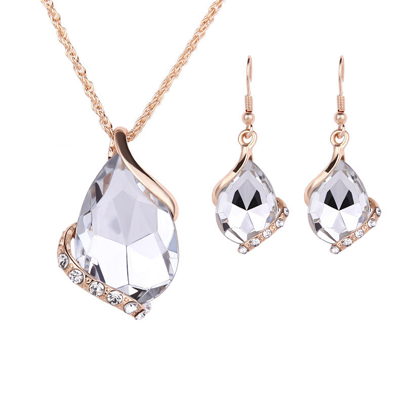 Elegant Water Drop Necklace Earring Set - High-Quality Jewelry