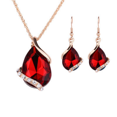 Elegant Water Drop Necklace Earring Set - High-Quality Jewelry
