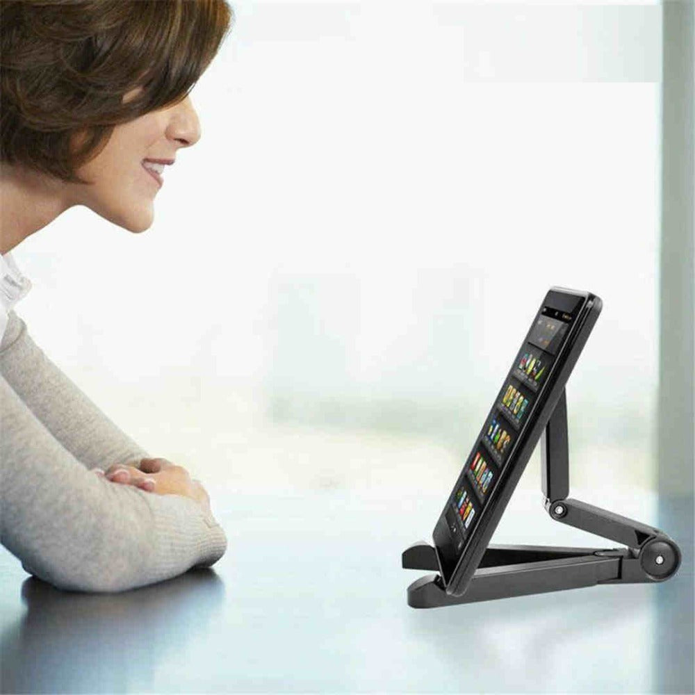 Universal Foldable Phone Tablet Holder Adjustable Bracket Desktop Stand Tripod Stability Support For Phone Adjustable Portable Desktop Holder Mount Folding Tablet Stand Anti-Slip For Ipad