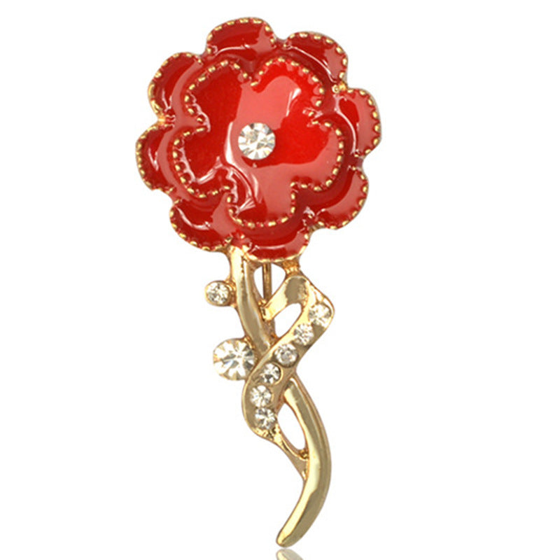 Diamond Carnation Brooch