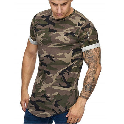 Herr T-shirt Camouflage Gradient Printing Casual Herr kortärmad T-shirt