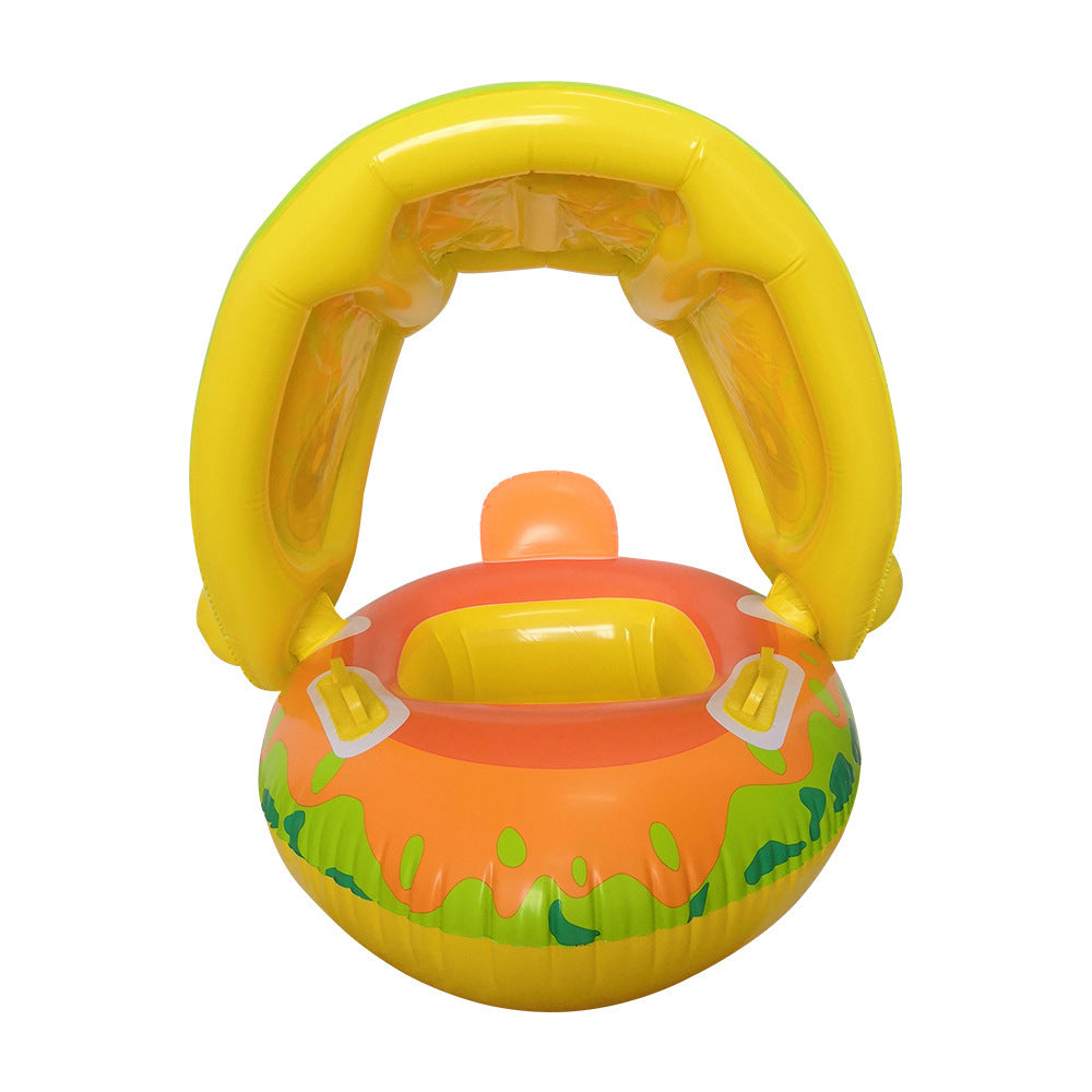 Anneaux de natation pour enfants, anneau de siège gonflable et amovible en Pvc, baignoire pour bébé avec jouets pare-soleil