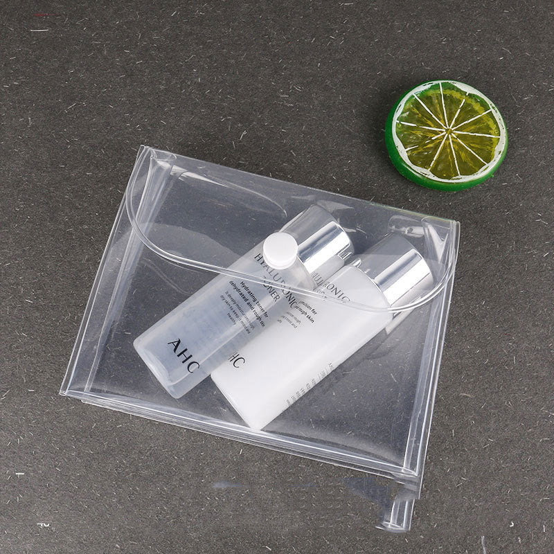 Transparent Waterproof Cosmetics Travel Kit Buttons