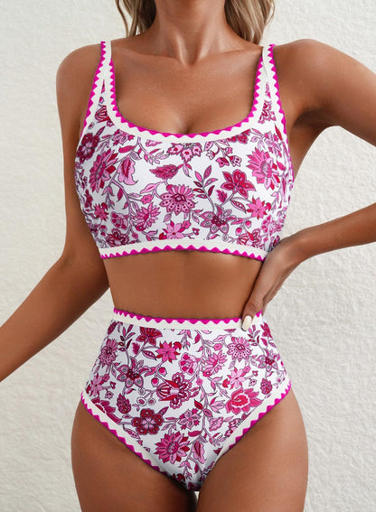 Fashion Paisley Pattern Floral Edge Sexy Bikini Swimsuit