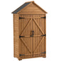 Outdoor Storage Cabinet - Garden Tool Shed, Wooden Closet With Shelves & Latch