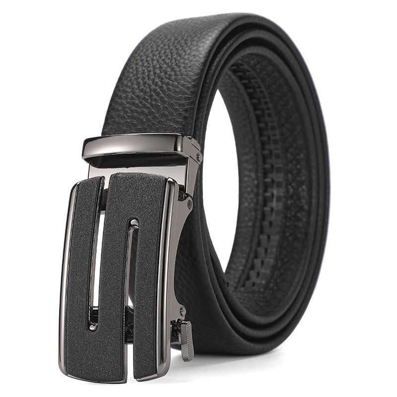 Men's Genuine Leather Automatic Pure Leather Belt - Authentic Confidence