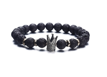 European and American fashion micro inlaid zircon crown bracelet volcanic stone acrylic bracelet