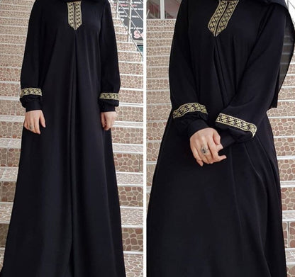 Robe longue musulmane Abaya Jilbab imprimée grande taille pour femmes