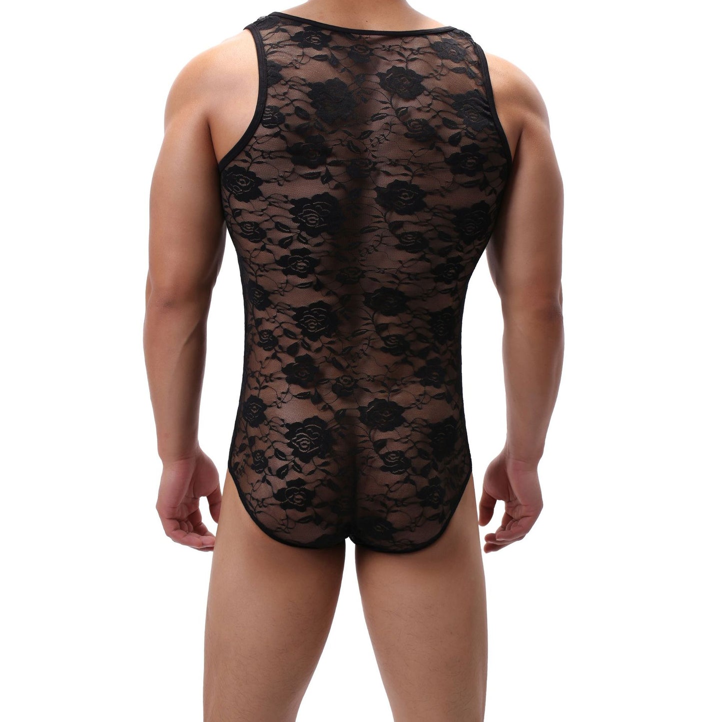 Men's Underwear One-piece Shapewear Lace Vest