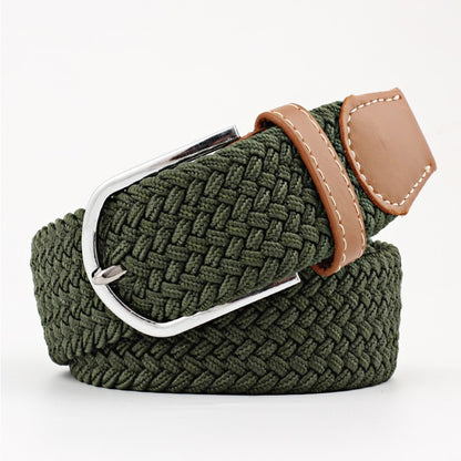 Women's Canvas Student Casual Stretch Braided Needle Buckle Belt - Youthful Confidence