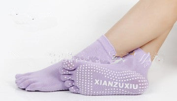 Slip Yoga Socks 5 Toes Socks Letter Print Massage Exercise Short Tube High-quality Cotton Socks