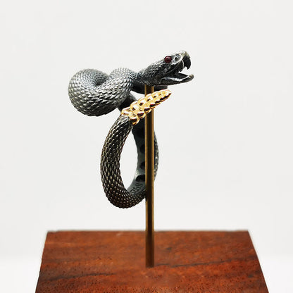 Anneaux de serpent à sonnette pour hommes et femmes