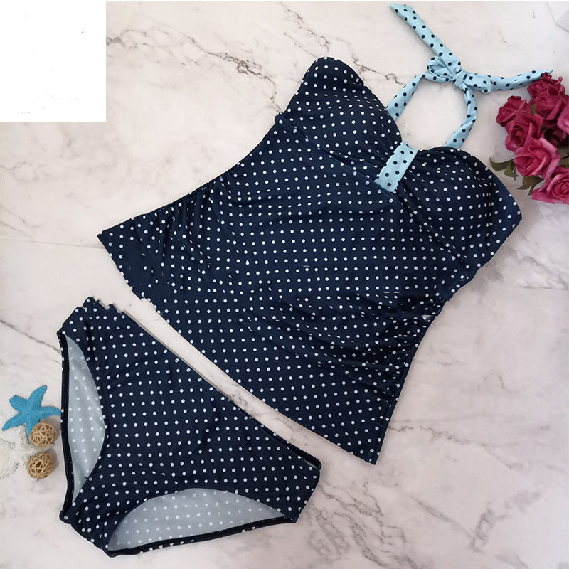 Polka Dot Print Halter Baddräkt för gravida kvinnor