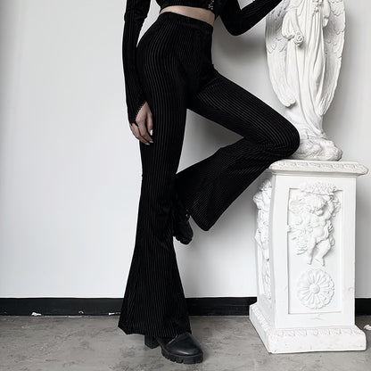 Suede pitted casual girl wide-leg pants