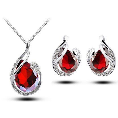 Luxury Rhinestone Earring Necklace - Elegant Sparkle