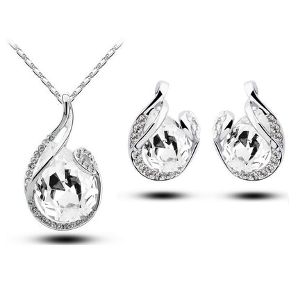 Luxury Rhinestone Earring Necklace - Elegant Sparkle