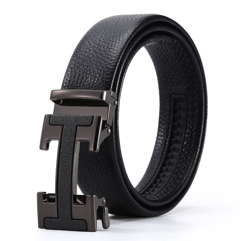Men's Automatic Leather Buckle Business Belt - Professional Efficiency