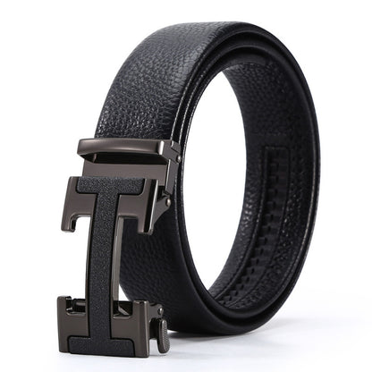 Men's Automatic Leather Buckle Business Belt - Professional Efficiency