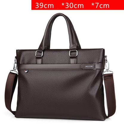 Large Capacity Business Handbag Men's Soft Leather Briefcase