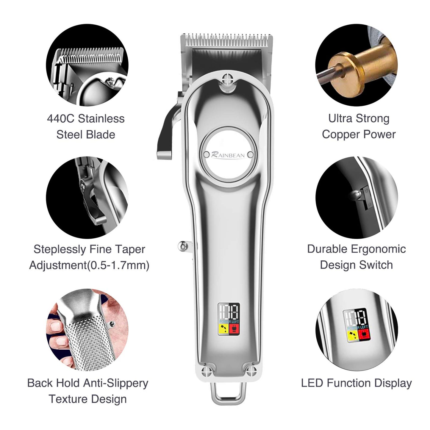 Män hårtrimmer 3 i 1 IPX7 vattentät skäggtrimmer Grooming Kit trådlös hår Clipper för kvinnor och barn LED Visa USB återuppladbar Amazon förbjudad