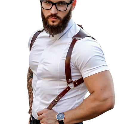 Men's Leather Bondage Suspenders Personalized - Bold Expression