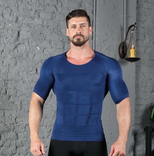 T-shirt de Compression de poitrine pour homme, Fitness Hero Belly Buster, amincissant