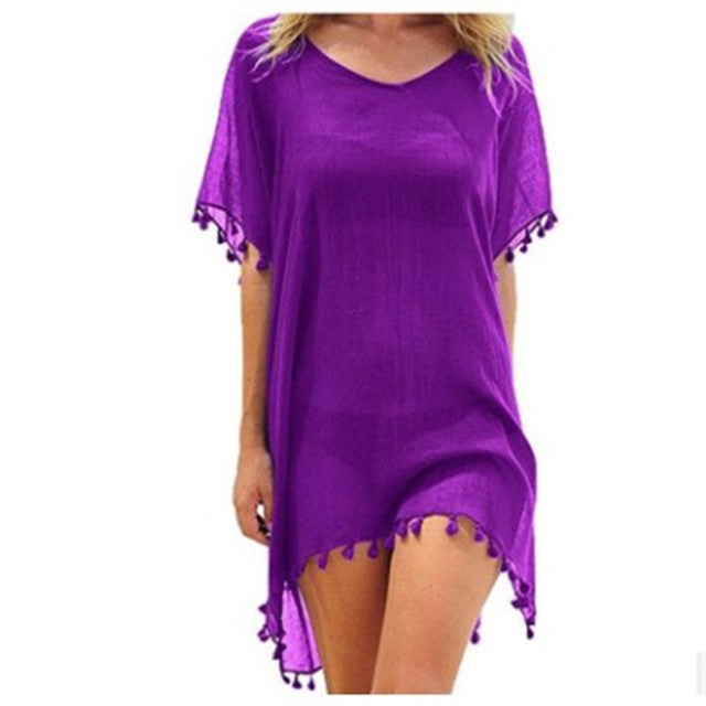 Robe ample en mousseline de soie pour femmes, tunique de plage d'été, chemise de couverture