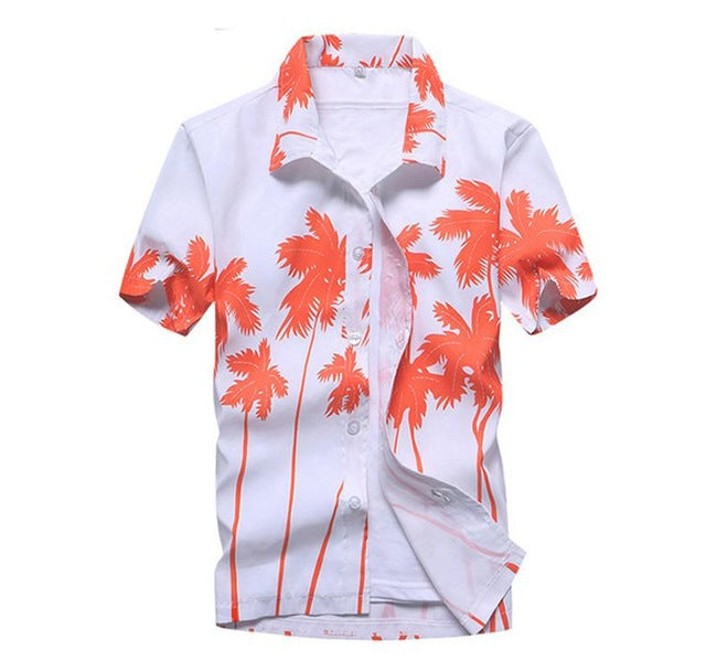 Aloha Shirts Short-sleeved Fashion Chemise Homme Blouse