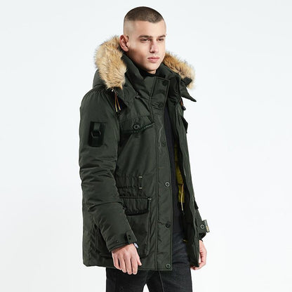 Veste longue d'hiver en coton pour hommes, vêtements chauds