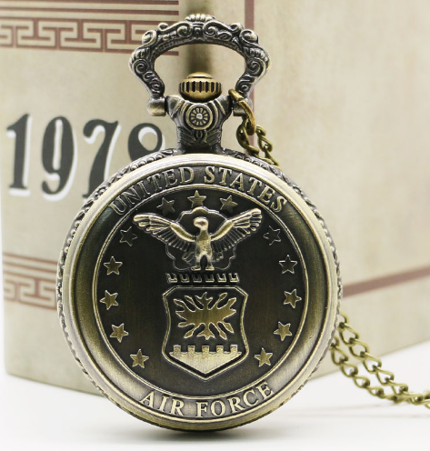 US Air Force Standard Personality Features Large Vintage Quartz Pocket Watch