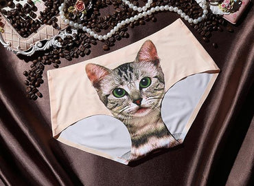3D printing Women's Pussycat Panties Anti Emptied Cat Printing Underwear Women Panty Sexy Briefs Women Seamless Control Girls