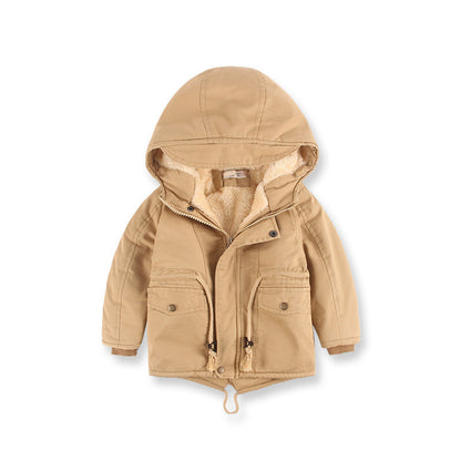 Manteau coupe-vent en cachemire pour garçon, Europe et américain, vêtements pour enfants, automne et hiver, LM 6035