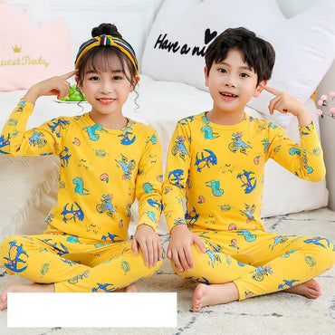 Fashion Children's Cartoon Print Thermal Underwear Set