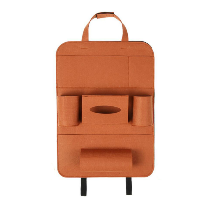 Organisateur de siège arrière de voiture, support de style de voiture, siège multi-poches, rangement en feutre de laine, sac multifonction d'accessoires de véhicule