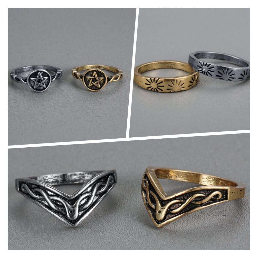 Hip-hop fashion trendy men retro rings