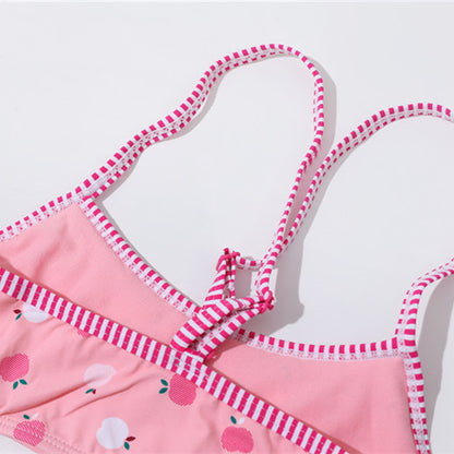 Maillot de bain fendu simple et mignon pour filles, à la mode