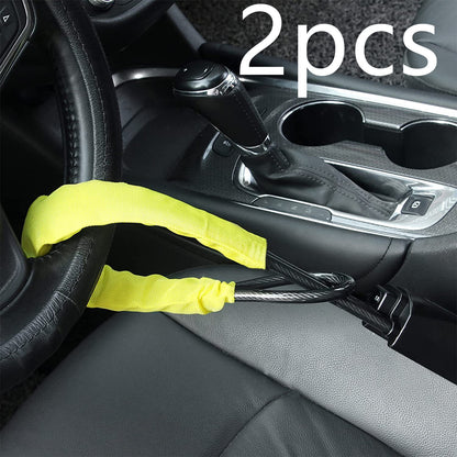 Car Steering Wheel Wire Rope Lock Security Anti-theft Lock