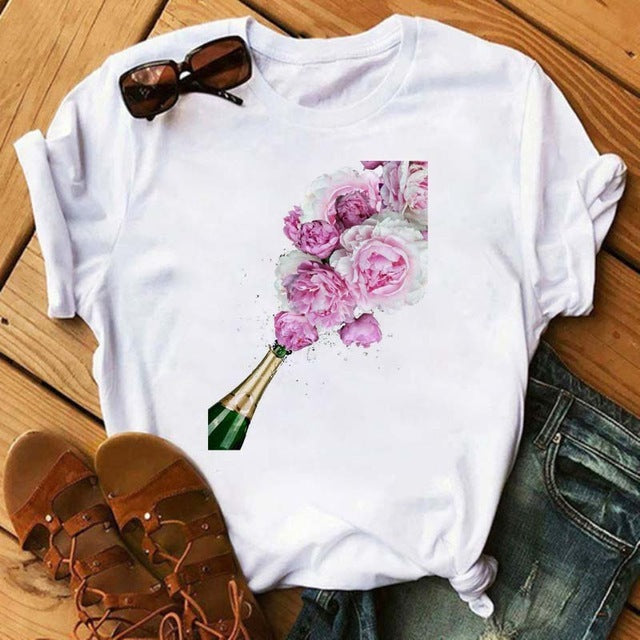 T-shirt Kawaii Rose Gold vinglas