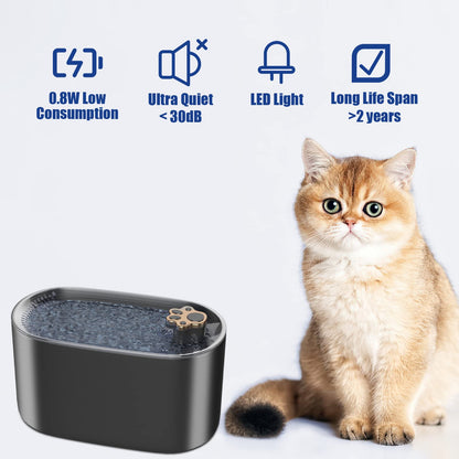 Filtre de fontaine d'eau pour chat 3L, abreuvoir automatique pour chiens et chats, distributeur d'eau ultra-silencieux avec lumière LED, produits pour animaux de compagnie