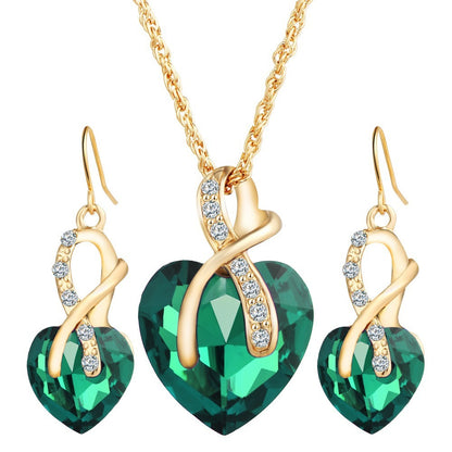 Heart-shaped Austrian Crystal Earrings - Elegant & Stylish