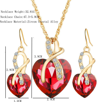 Heart-shaped Austrian Crystal Earrings - Elegant & Stylish