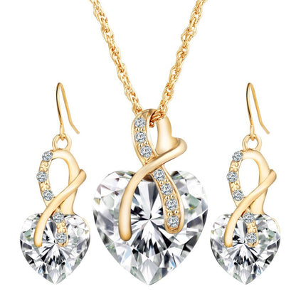 Heart-shaped Austrian Crystal Earrings - Elegant & Stylish