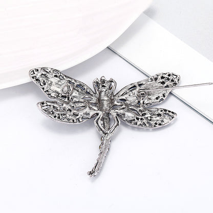 Rhinestone dragonfly brooch