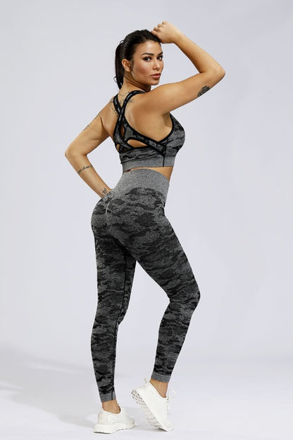 Pantalon de yoga camouflage