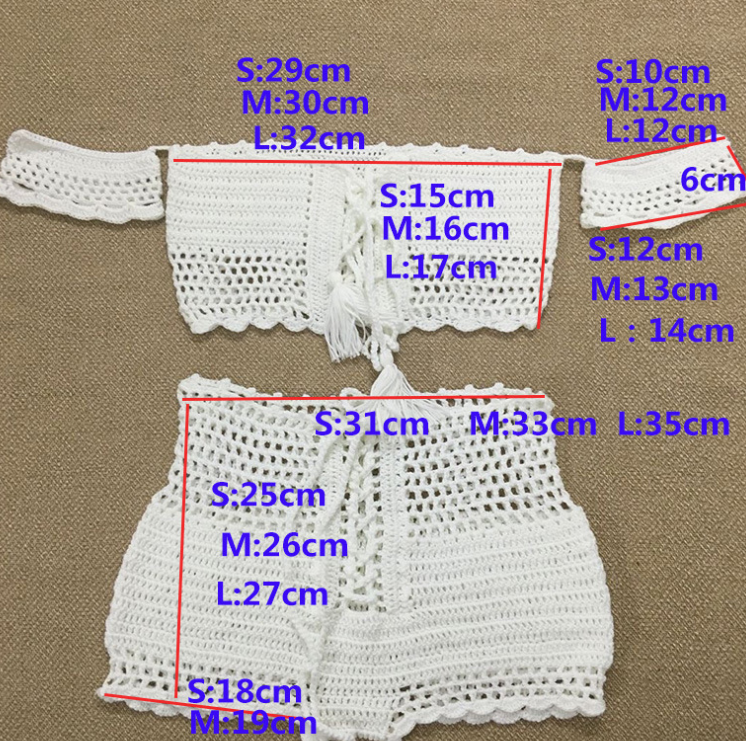 Stickade badkläder Dam Bikini Set Off Shoulder Baddräkt Bandeau Baddräkt för kvinnor Bandage Baddräkt med hög midja