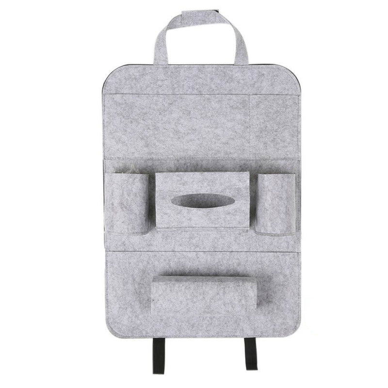 Organisateur de siège arrière de voiture, support de style de voiture, siège multi-poches, rangement en feutre de laine, sac multifonction d'accessoires de véhicule