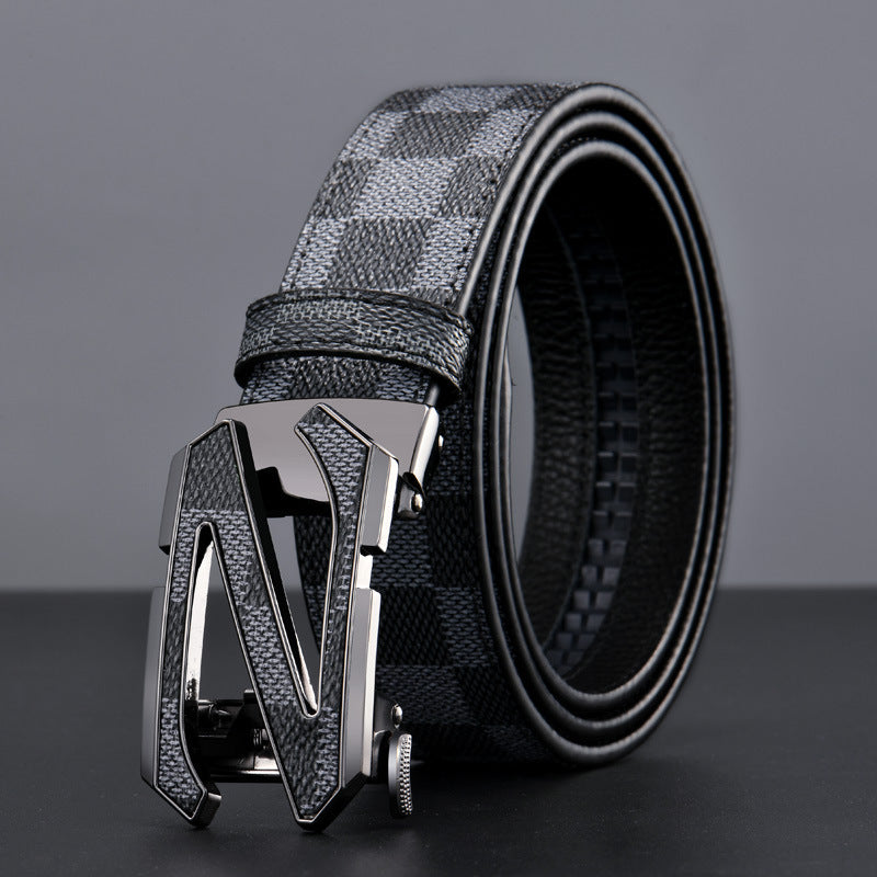 Light Luxury Youth Men's Plaid Belt