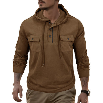 Men's Sweater Long-sleeved Sports Pocket Hooded Top
